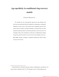 Age-specificity in conditional ring-recovery models C M