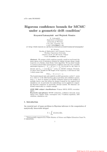 Rigorous confidence bounds for MCMC under a geometric drift condition ∗