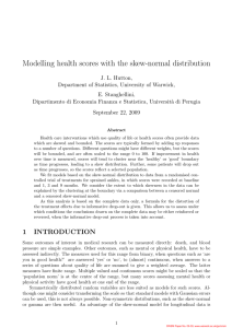 Modelling health scores with the skew-normal distribution