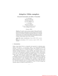 Adaptive Gibbs samplers Krzysztof  Latuszy´ nski and Jeffrey S. Rosenthal