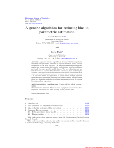 A generic algorithm for reducing bias in parametric estimation Ioannis Kosmidis