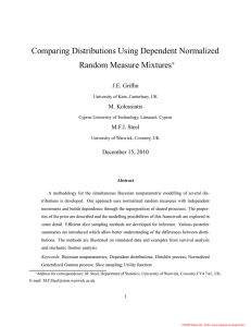 Comparing Distributions Using Dependent Normalized Random Measure Mixtures ∗ J.E. Griffin