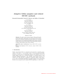 Adaptive Gibbs samplers and related MCMC methods Krzysztof  Latuszy´