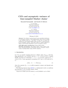 CLTs and asymptotic variance of time-sampled Markov chains ∗ Krzysztof  Latuszy´