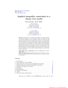 Implicit inequality constraints in a binary tree model