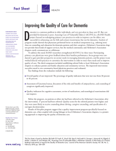 D Improving the Quality of Care for Dementia Fact sheet