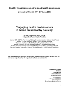 'Engaging health professionals in action on unhealthy housing' University of Warwick 19