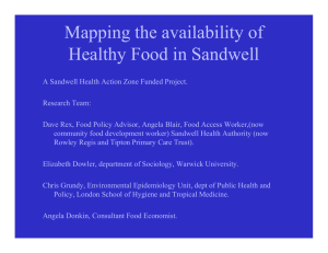 Mapping the availability of Healthy Food in Sandwell