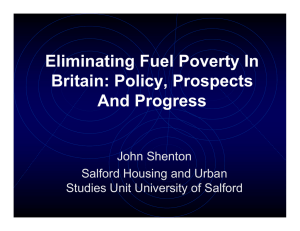 Eliminating Fuel Poverty In Britain: Policy, Prospects And Progress John Shenton