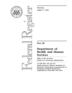 Department of Health and Human Services Part III