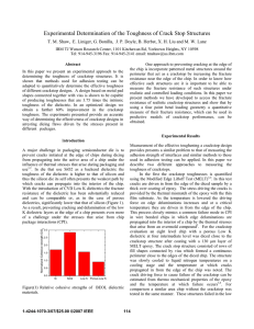 Experimental Determination of the Toughness of Crack Stop Structures