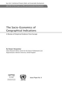 The Socio-Economics of Geographical Indications A Review of Empirical Evidence from Europe