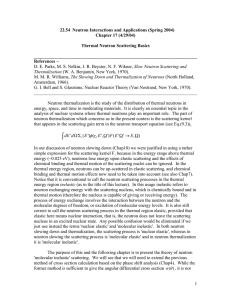 22.54  Neutron Interactions and Applications (Spring 2004)  Chapter 17 (4/29/04)