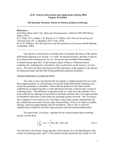 22.54  Neutron Interactions and Applications (Spring 2004)  Chapter 18 (5/6/04)