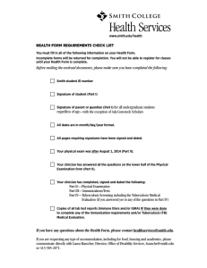 Health Services HEALTH FORM REQUIREMENTS CHECK LIST