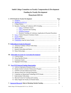 Smith College Committee on Faculty Compensation &amp; Development Moneybook 2015-16