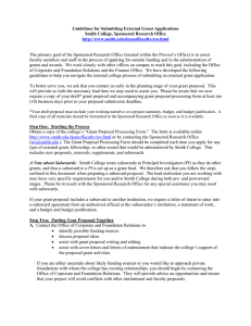 Guidelines for Submitting External Grant Applications Smith College, Sponsored Research Office