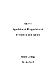 Policy of Appointment, Reappointment, Promotion, and Tenure