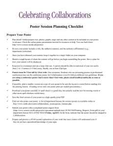 Poster Session Planning Checklist Prepare Your Poster