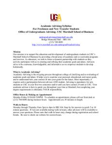 Academic Advising Syllabus For Freshmen and New Transfer Students