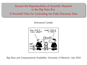 Around the Reproducibility of Scientific Research in the Big Data Era: