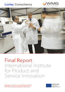 Final Report International Institute for Product and Service Innovation