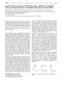 Catalytic Direct Asymmetric Michael Reactions: Addition of Unmodified