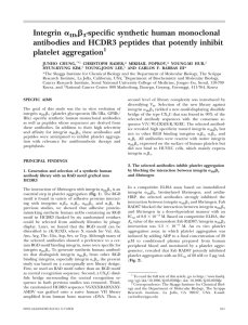 Integrin -specific synthetic human monoclonal antibodies and HCDR3 peptides that potently inhibit
