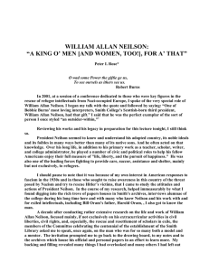 WILLIAM ALLAN NEILSON: