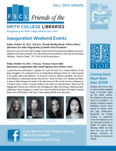 Inauguration Weekend Events FALL 2013 UPDATE