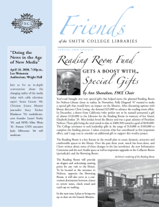 Friends Reading Room Fund Special Gifts gets a Boost with