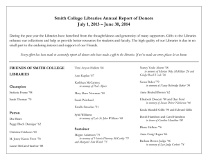 Smith College Libraries Annual Report of Donors
