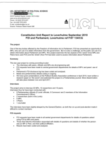 UCL DEPARTMENT OF POLITICAL SCIENCE