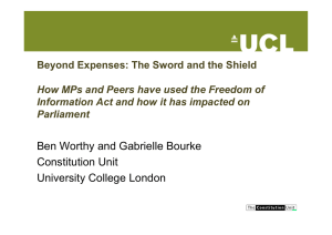 Ben Worthy and Gabrielle Bourke Constitution Unit University College London