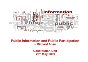 Public Information and Public Participation – Richard Allan Constitution Unit 20