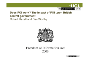 Does FOI work? The impact of FOI upon British central government