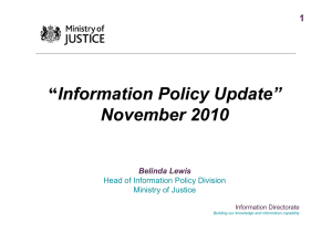 Information Policy Update” November 2010 1 Belinda Lewis