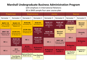 Marshall Undergraduate Business Administration Program Freshman Sophomore Junior