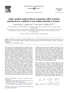 Amino alcohol catalyzed direct asymmetric aldol reactions: