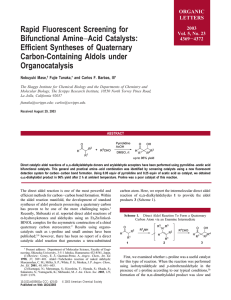 Rapid Fluorescent Screening for Bifunctional Amine Acid Catalysts: Efficient Syntheses of Quaternary