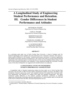 A Longitudinal Study of Engineering Student Performance and Retention.