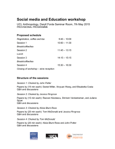 Social media and Education workshop  Proposed schedule