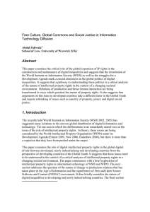 Free Culture, Global Commons and Social Justice in Information Technology Diffusion Abstract