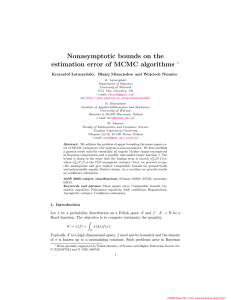 Nonasymptotic bounds on the estimation error of MCMC algorithms ∗ Krzysztof  Latuszy´
