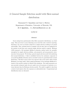 A General Sample Selection model with Skew-normal distribution