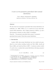 A note on two-parameter generalized skew-normal distribution