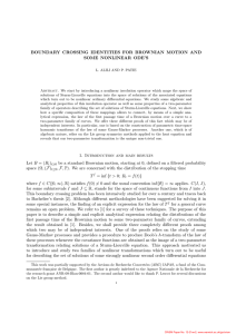 BOUNDARY CROSSING IDENTITIES FOR BROWNIAN MOTION AND SOME NONLINEAR ODE’S