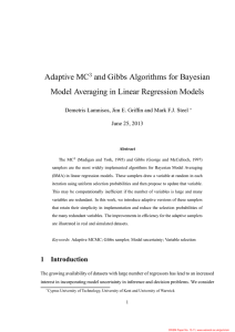 Adaptive MC and Gibbs Algorithms for Bayesian 3