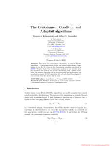 The Containment Condition and AdapFail algorithms Krzysztof  Latuszy´