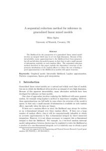 A sequential reduction method for inference in generalized linear mixed models